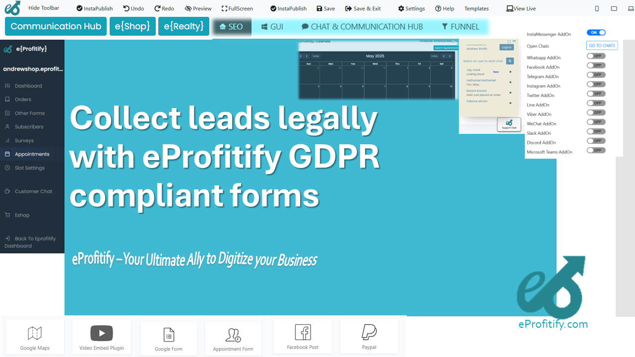 Collect leads legally with eProfitify GDPR compliant forms